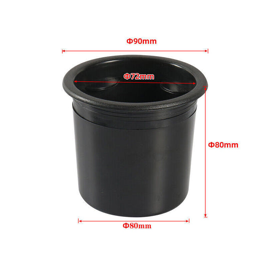 80mm black plastic cup holder suitable for marine, RV, ship, bus, car, and truck inserts. n