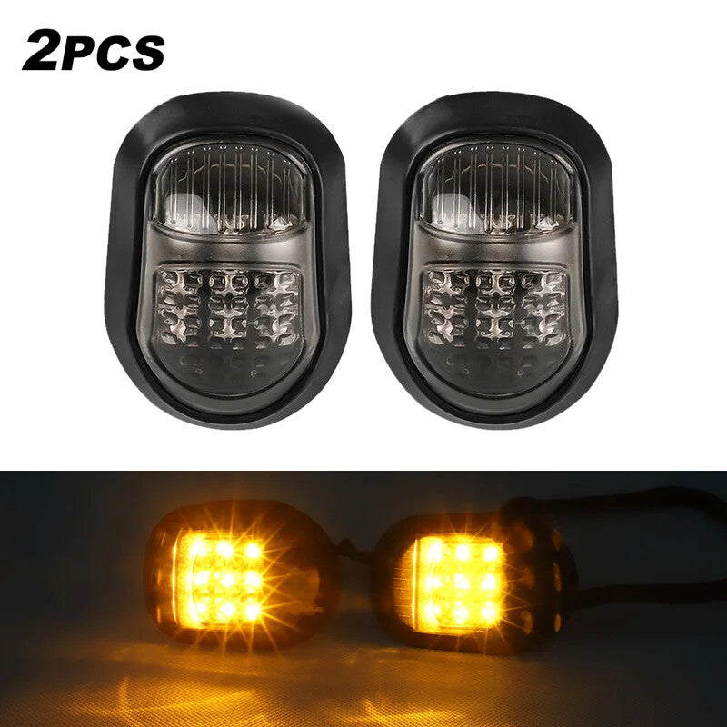 LED Flush Mount Turn Signal Light Flasher Indicators Blinker Amber Lighting 12V