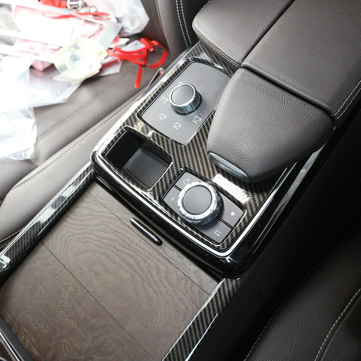 Carbon fiber center console vent cover for GLE GLS 2016 - 19 n