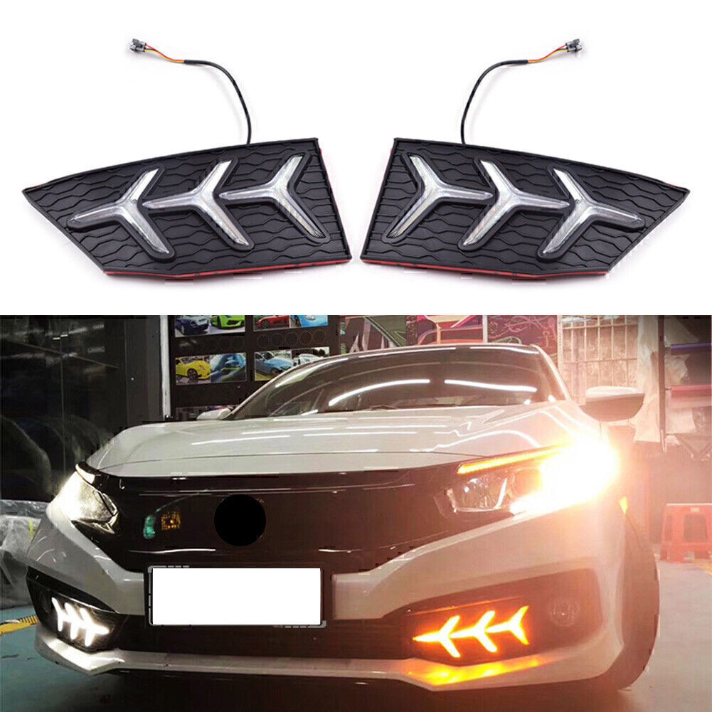 DRL LED Daytime Running Light With Turn Signal Lamp for Honda for Civic 2019-2021