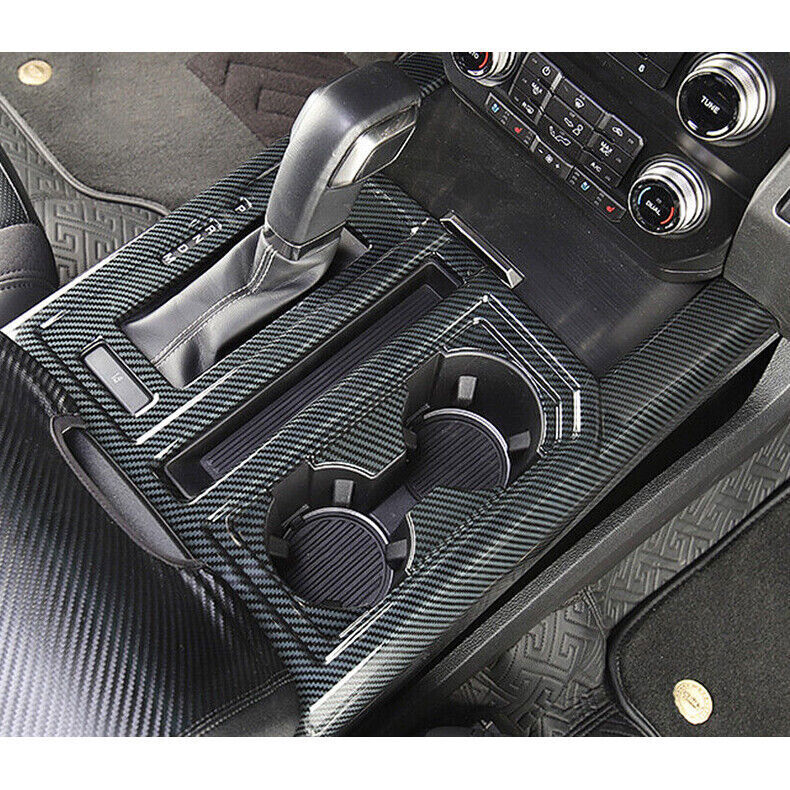 for Ford F-150 2015-20 Carbon Fiber Inner Gear Shift Box Panel Cover Trim