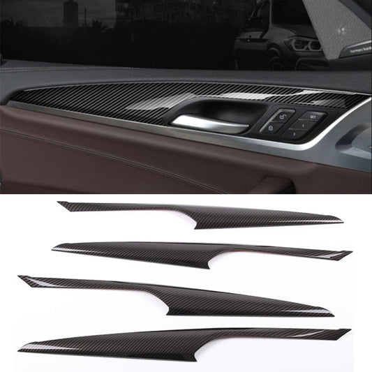 4¡ÁCarbon Fiber ABS Interior Door Panel Decor Cover for BMW X3 G01 X4 G02 2018-22