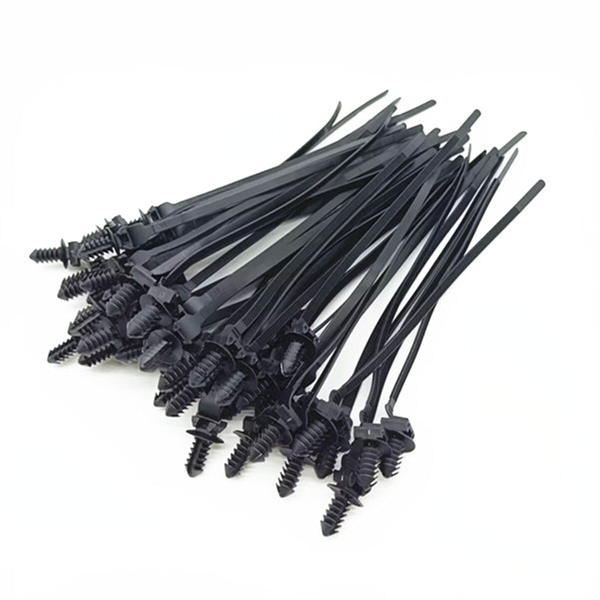 Push Mount Cable Ties Winged Car Nylon Zip Tie Fixing Can Release 50PCS