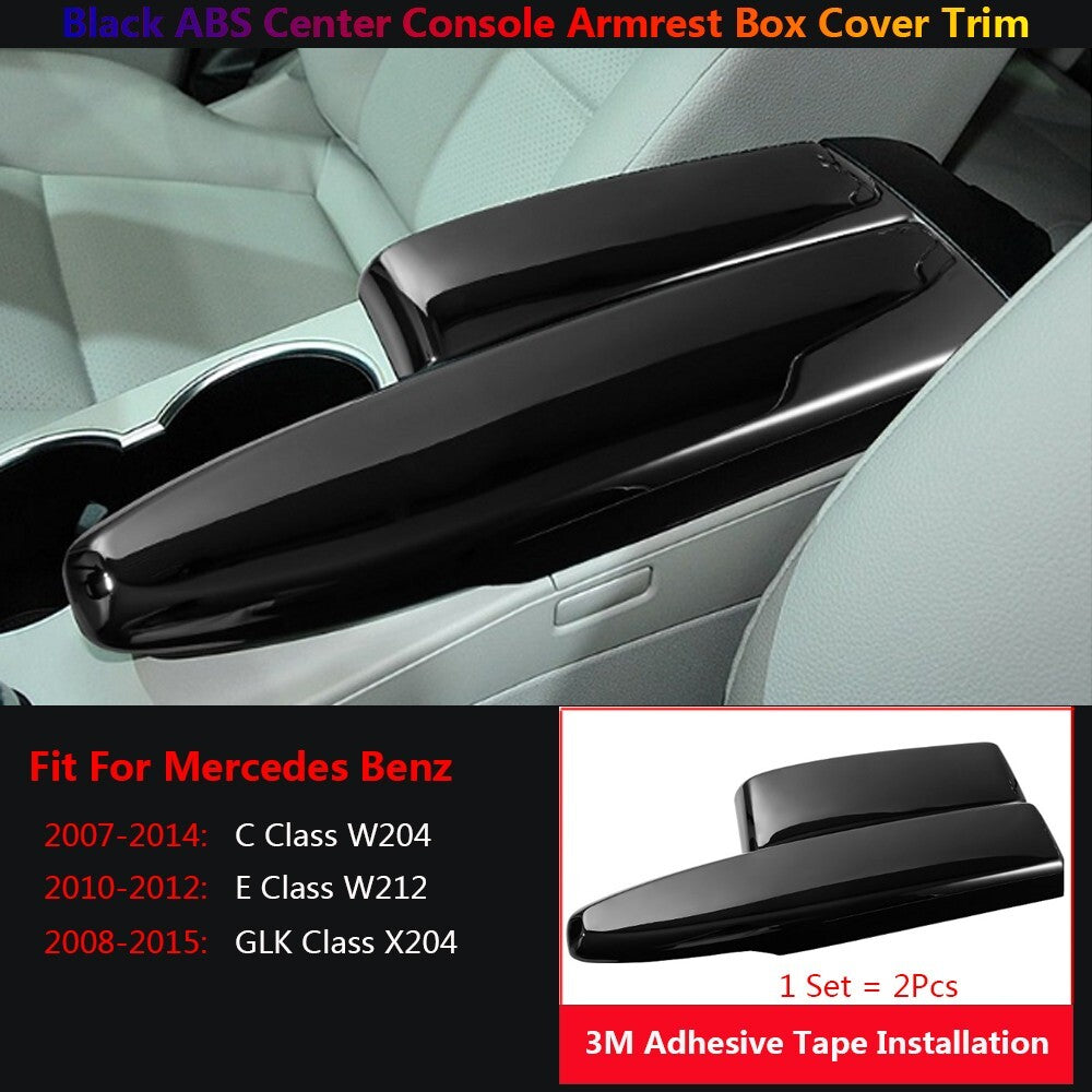 Black for Mercedes-Benz C GLK W204 W212 X204 Car Console Armrest Box Cover Trims