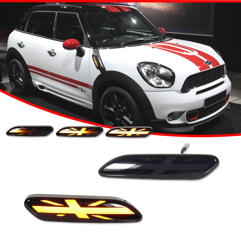 Sequential Amber Led Side Marker Turn Signal Lights for 11-16 for Mini Cooper R60 R61- v