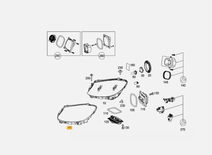 New 1 set L+R Headlamp Headlight Seal For W205 C class C250 C300 v