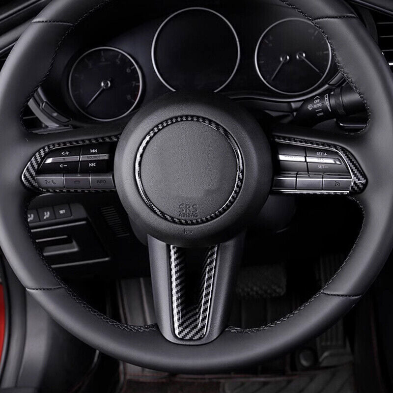 4P ABS Carbon Fiber Pattern Steering wheel Cover trim for Mazda CX-50 2023-24