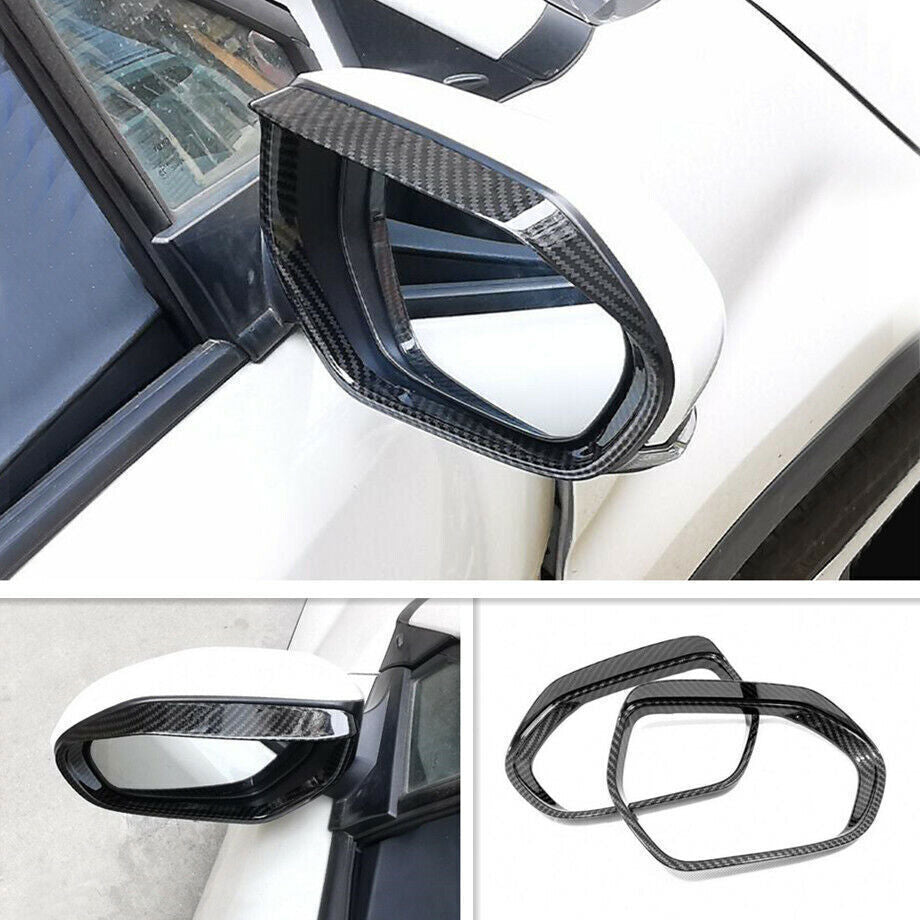 For 2018-22 for Toyota CHR C-HR Carbon Fiber Rearview Mirror Rain Eyebrow Trims 2PCS