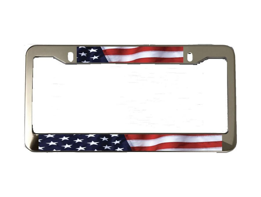 Car license plate frame cover, rear trunk, American flag chrome plating, suitable for Ram 1x