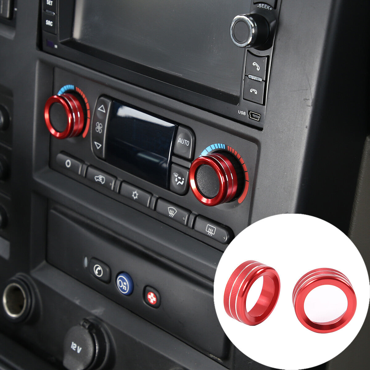 Red Gear panel decoration and cup holder decoration are suitable for ta Tundra 2014-21- v