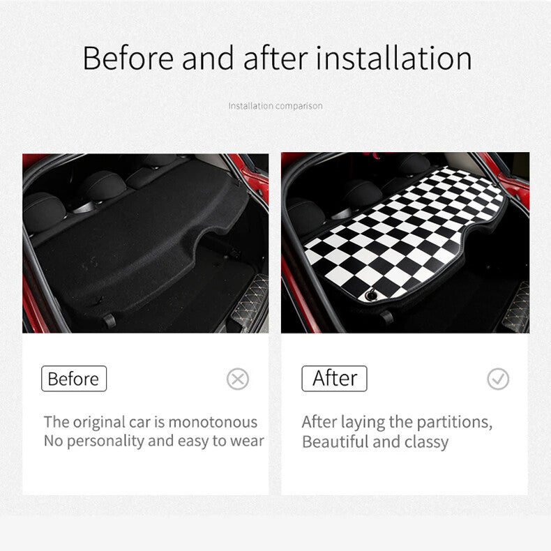 Fits for Mini Cooper F55 Checker Rear Trunk Cargo Cover Mat Decorative Mat Accessories - n