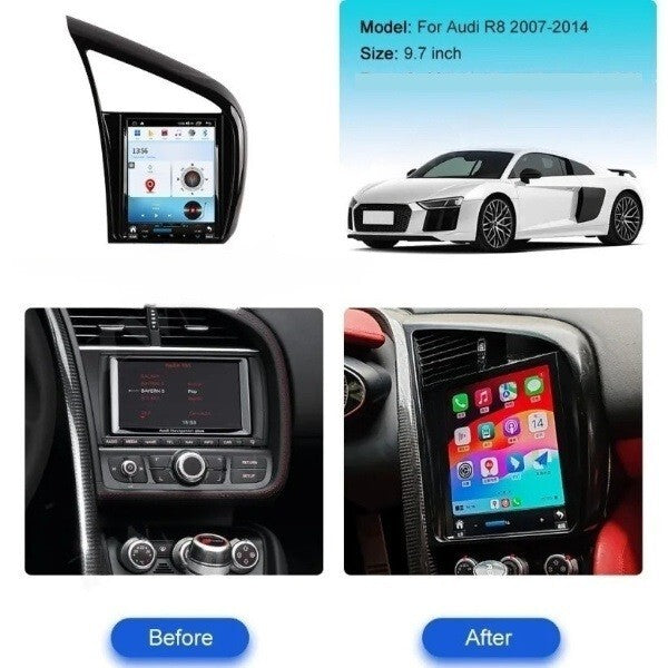for Audi R8 2007-2014 Android 9.7 for Tesla Screen Car Radio GPS Navigation 4+64GB