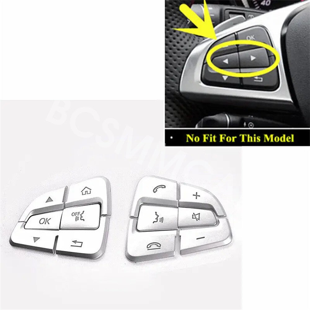 1 Set Car Steering Wheel Button Trim Decal Protector Fit For Clase B 2015-2019