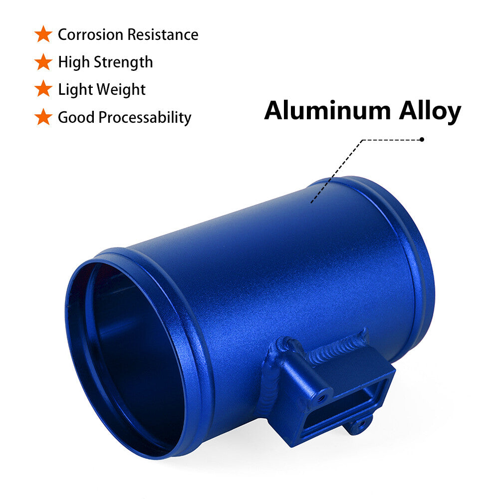 3 76mm for Ford for Nissan MAF Mass Air Flow Sensor Mount Adapter Blue