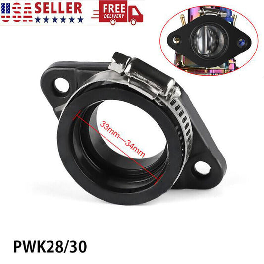Motorcycle Flange Adapter Carb Manifold Intake Boot For PWK 28mm 30mm Carburetor