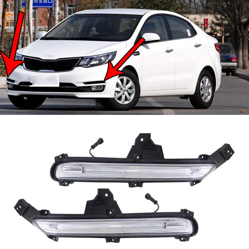 for KIA K2 2015-2016 ABS LED Auto Daytime Running Light DRL Daylight Fog Lamp