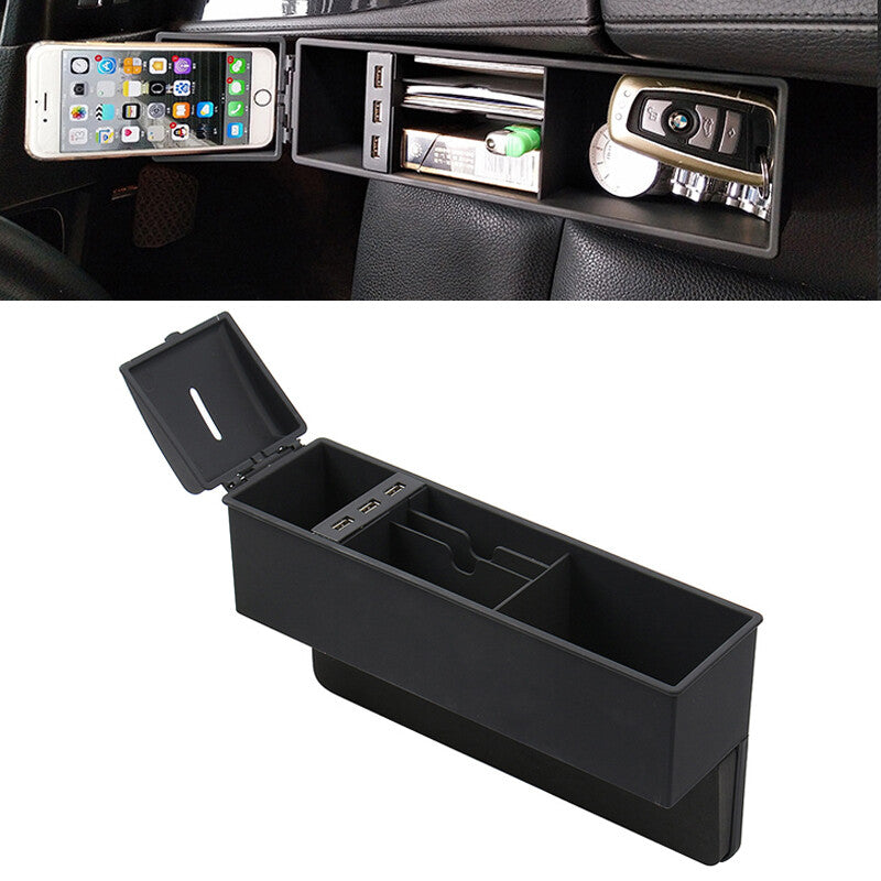 1pc 3 USB Rechargeable Car for Seat Organizer Box with Cracks, GAP Pocket-Sized Storage Box n