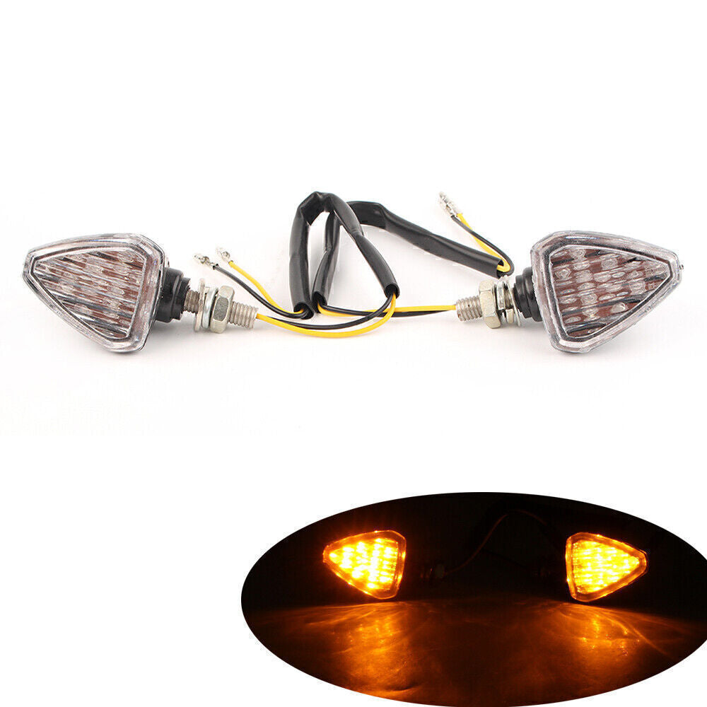Clear Motorcycle LED Turn Signal Lights Indicator Lamp Blinker for Honda for Yamaha Q