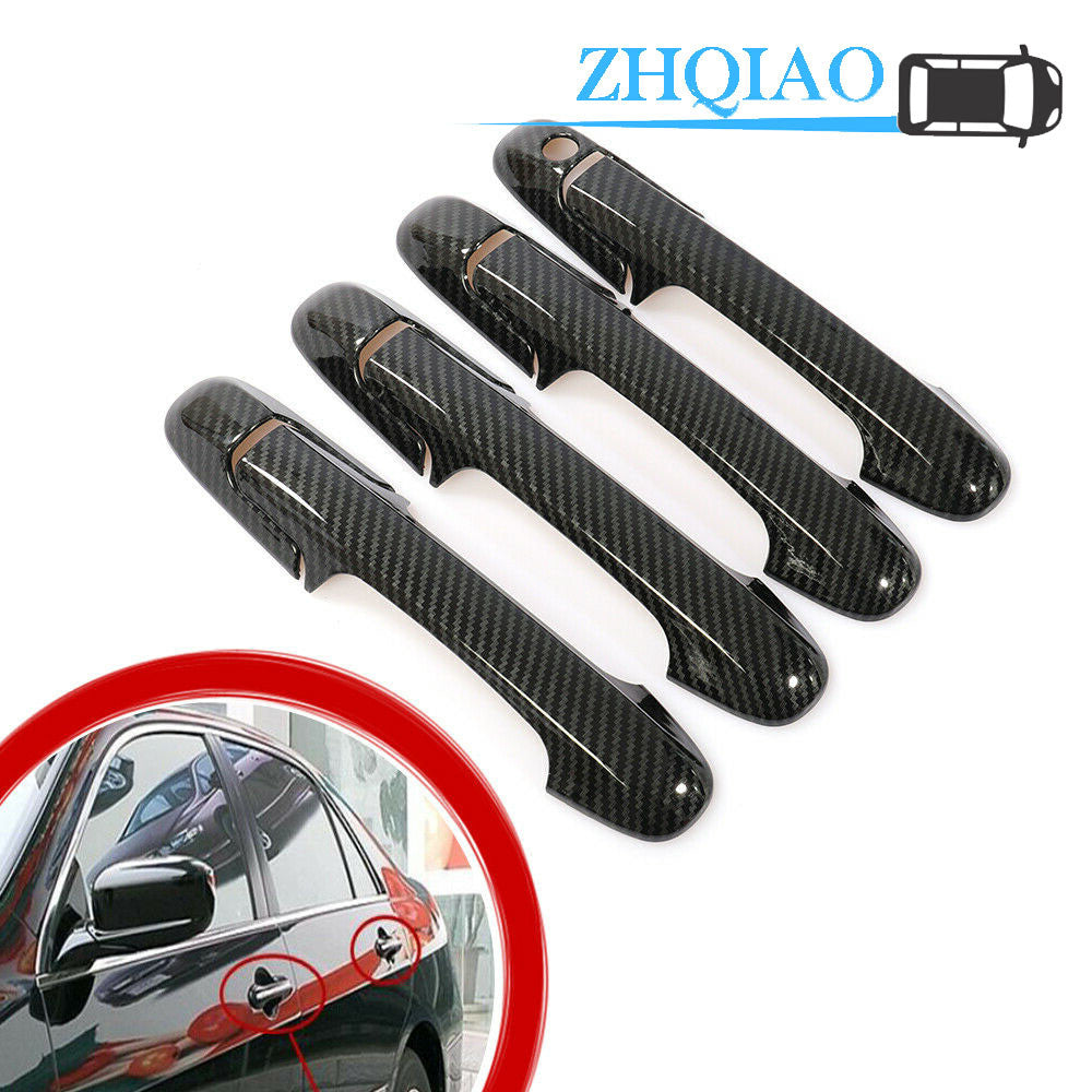 Glossy Carbon Fiber Side Door Handle Cover Trim Fits for Honda Accord 2003-2007