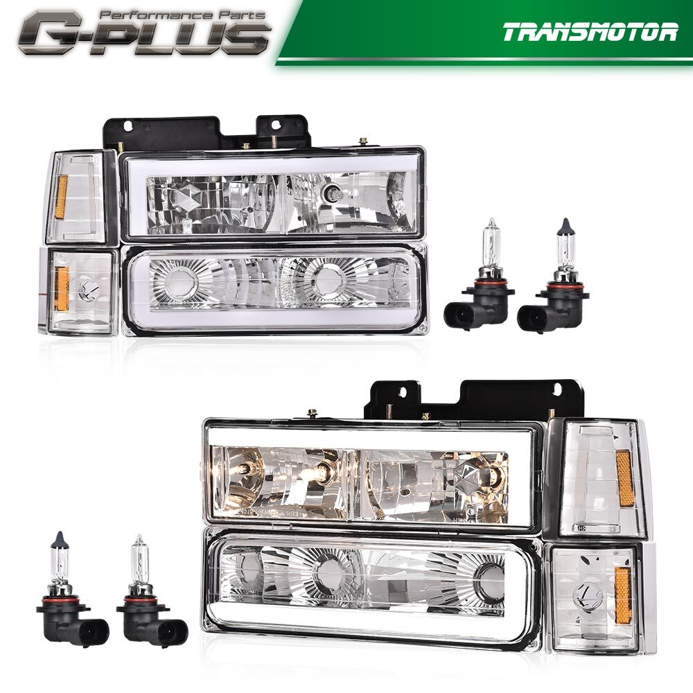 Suitable for Chevrolet C/K for GMC for Sierra Tahoe models (models 88-93). Transparent/amber LED headlights.