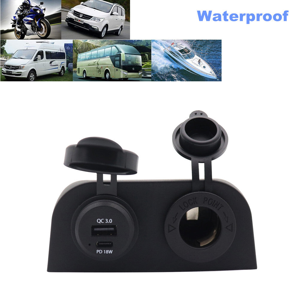 Cigarette lighter socket QC3.0 USB port charger adapter suitable for trucks, RVs, boats, and yachts. n