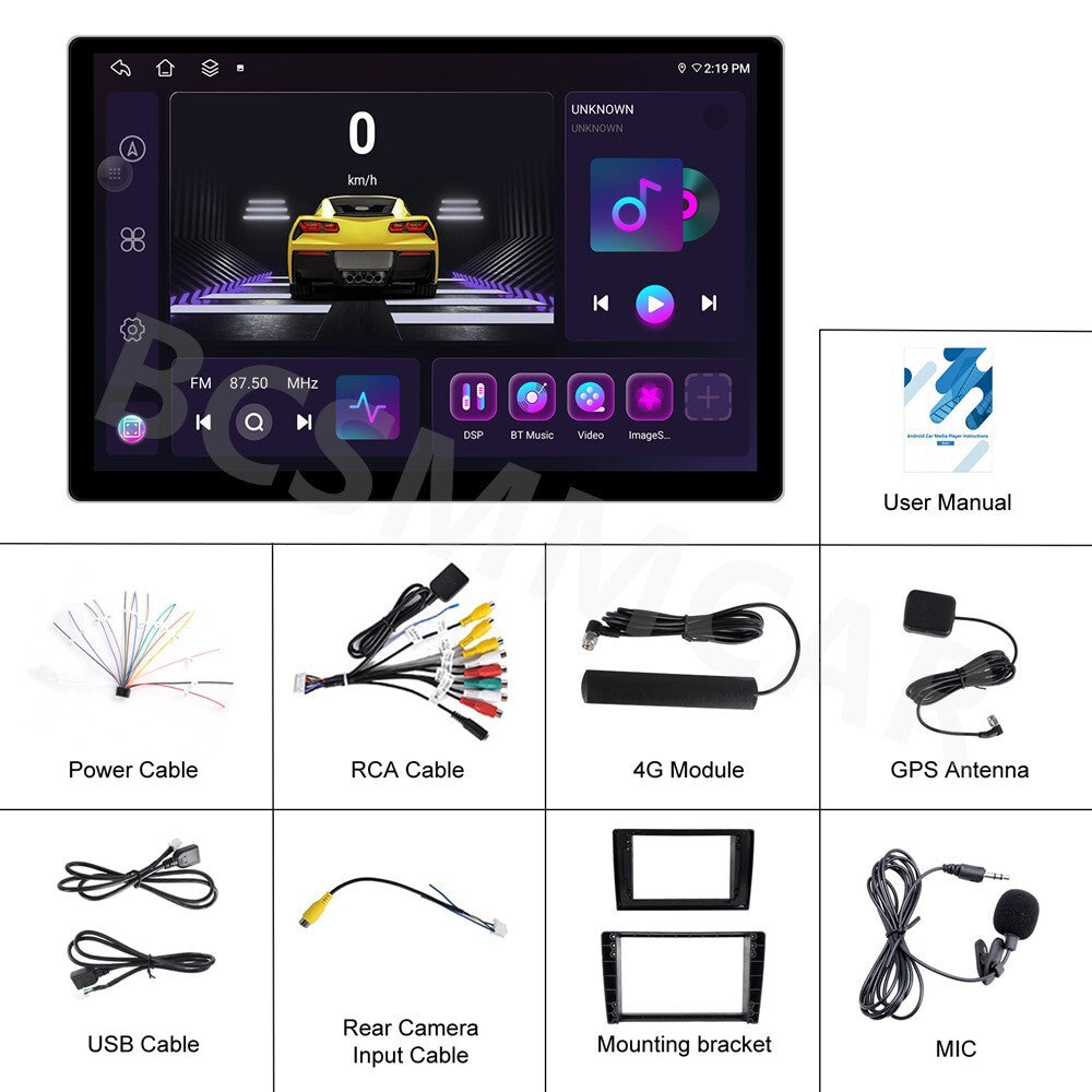 13.3 For Apple Carplay/Auto Android 13 Car Stereo GPS Navi Radio Wifi 4G+64G