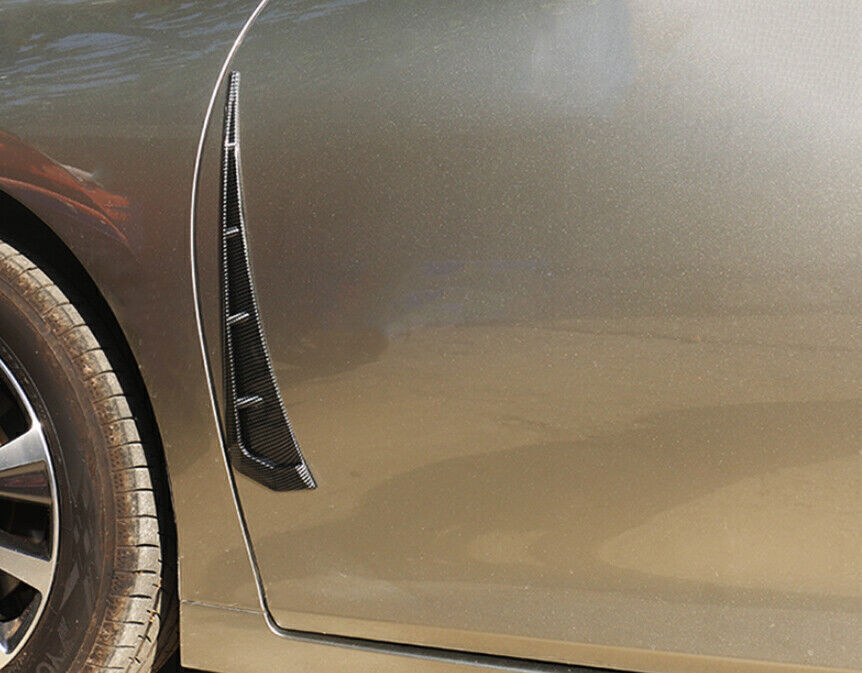 2X Cover Trim Door Fender Front Side Carbon Fiber for Toyota Highlander 14-2019