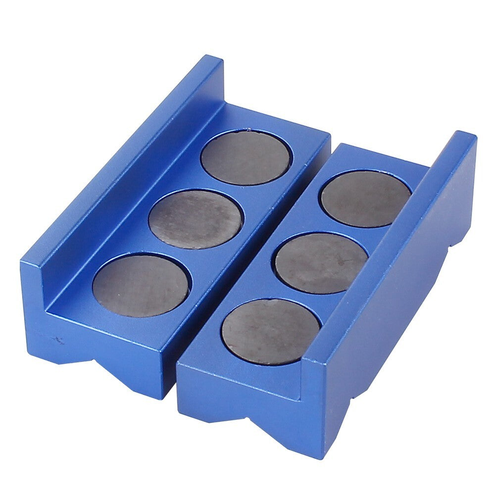 An Fitting Magnetic Vise Jaw Protective Inserts Clamp Parts Aluminum Alloy Blue Q