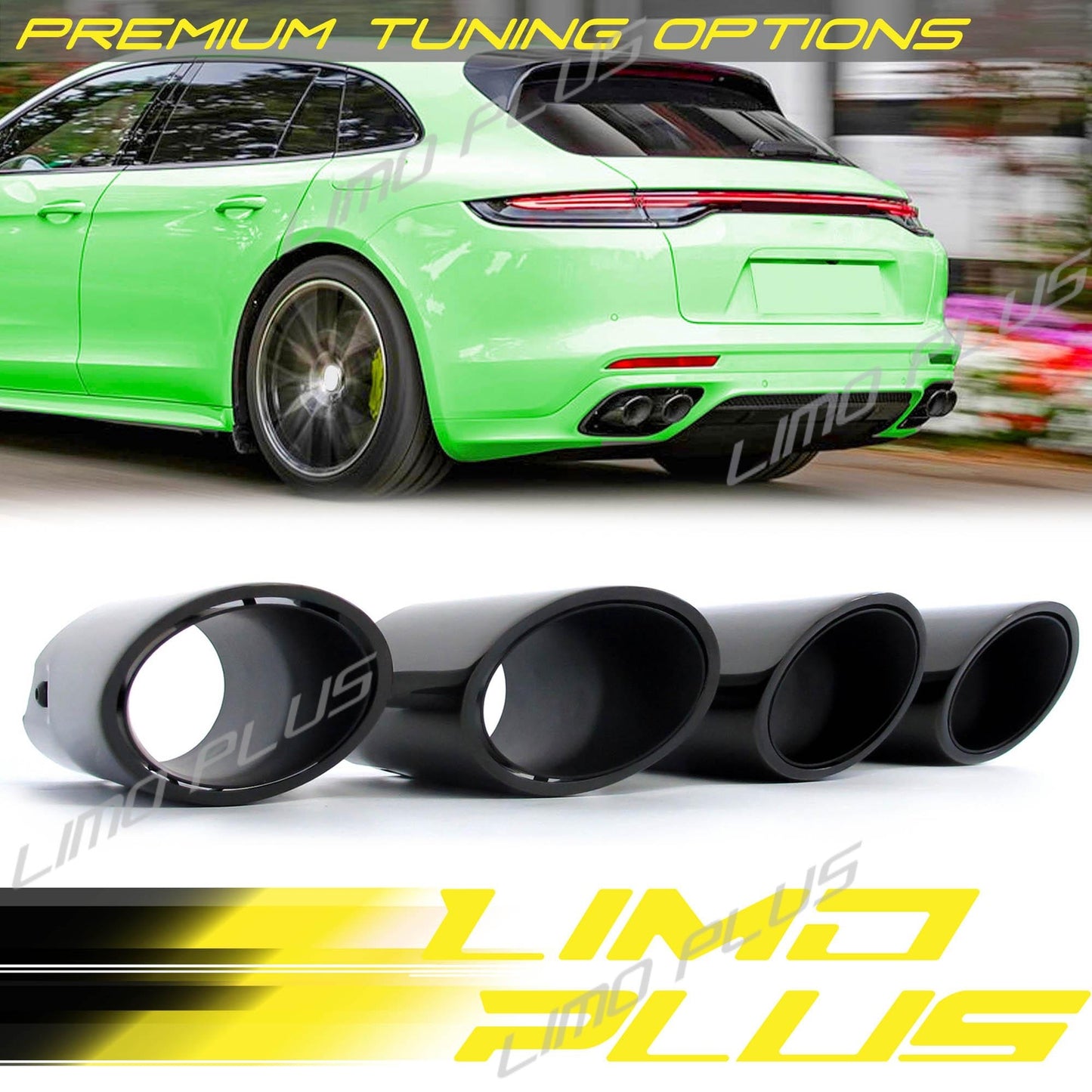 4PCS Rear Bumper Exhaust Tips Muffler Pipe For 2017-2023 for Porsche 971 for Panamera S Q