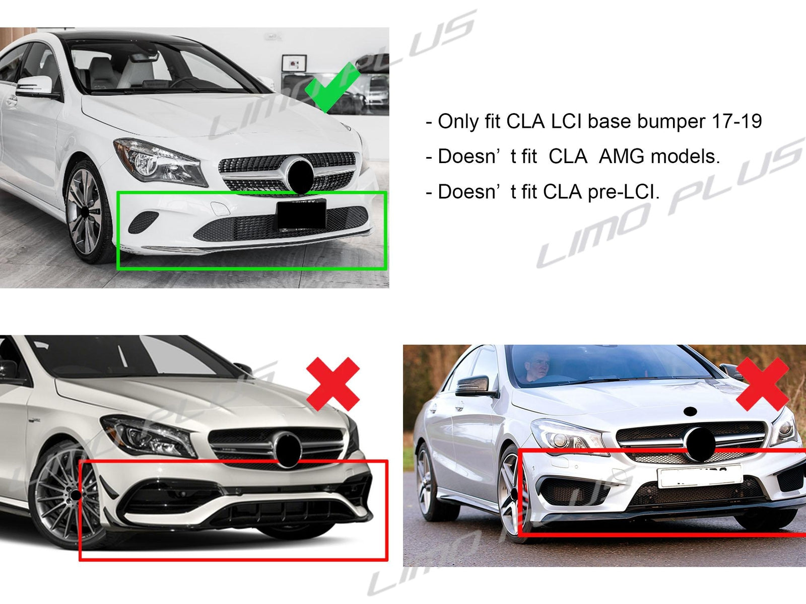For 2017 2018 2019 for Mercedes C117 CLA 180 200 250 Base Trims Front Lip Molding Q