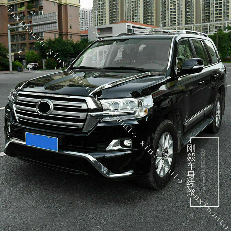 for Toyota for Land Cruiser 200 2016-2021 Chrome Front Bumper Lip Molding Strip Trim