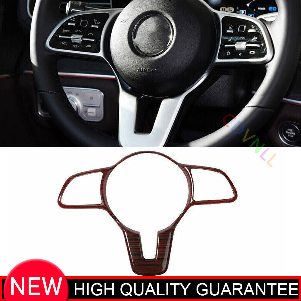 Fit for Benz GLE GLS 2020-2023 Wood Grain Steering Wheel Moulding Cover Trim 1P