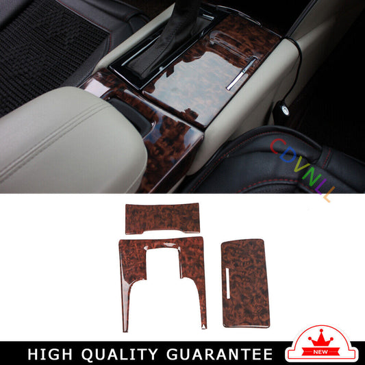 Car Middle Console Gear Shift Panel Trim Fit for Cadillac XTS 13-17 Brown Wood