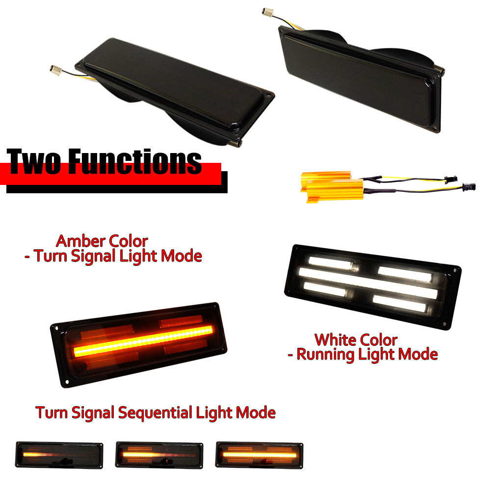 Smoked switch LED front turn signal light for 88-98 for / for GMC C/K 1500/2500- v