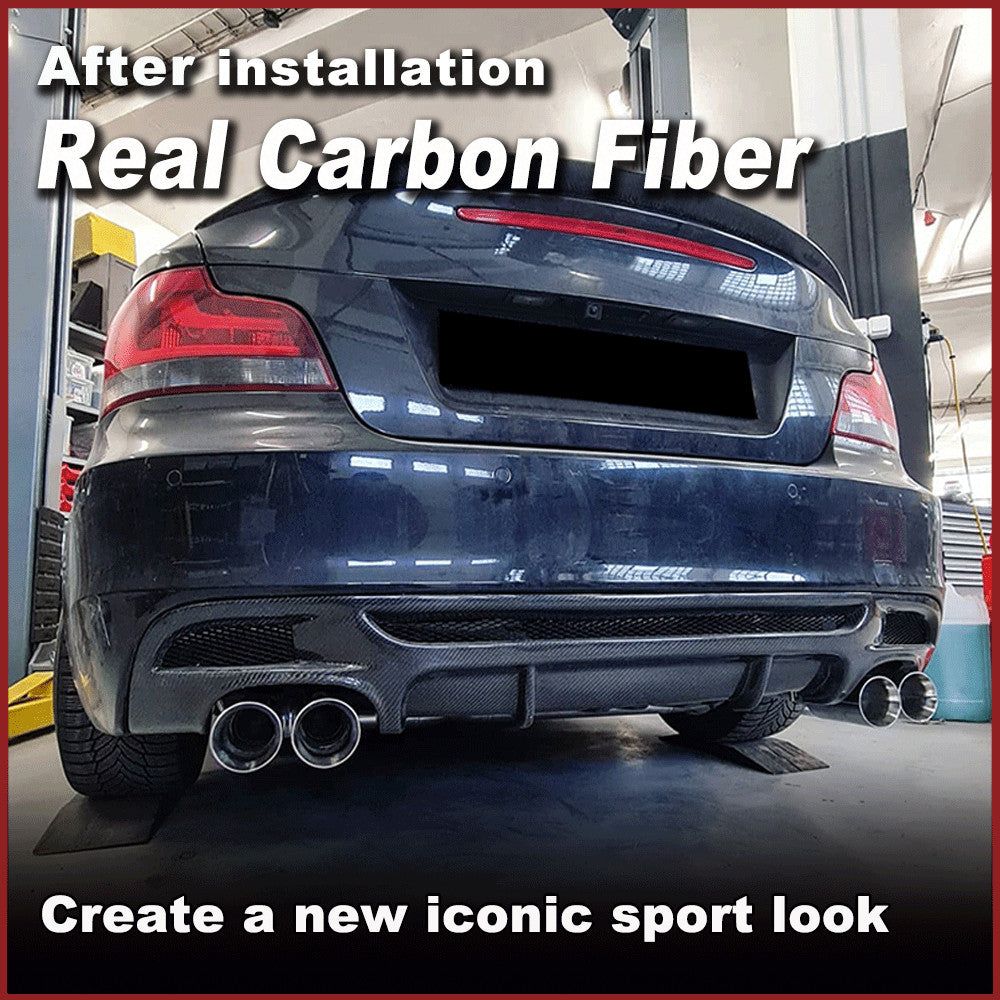 REAL Carbon Rear Bumper Diffuser Quad for BMW 1-Series E82 135i M Tech M-Sport