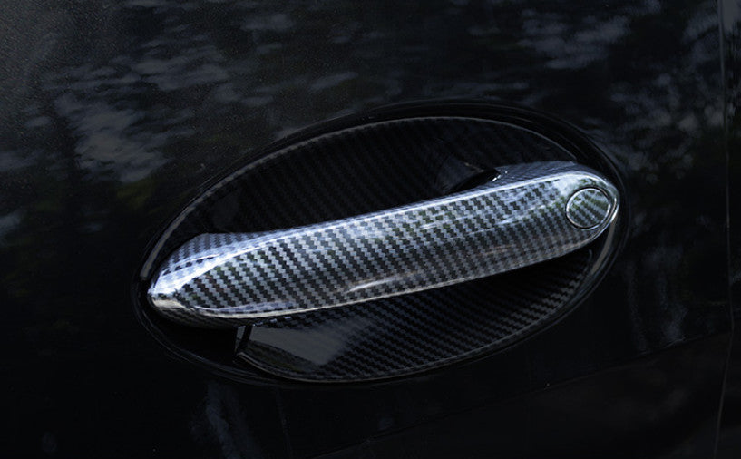 ABS Carbon Fiber Exterior Side Door Handle Cover Trim 4P for BMW X5 G05 2019-23