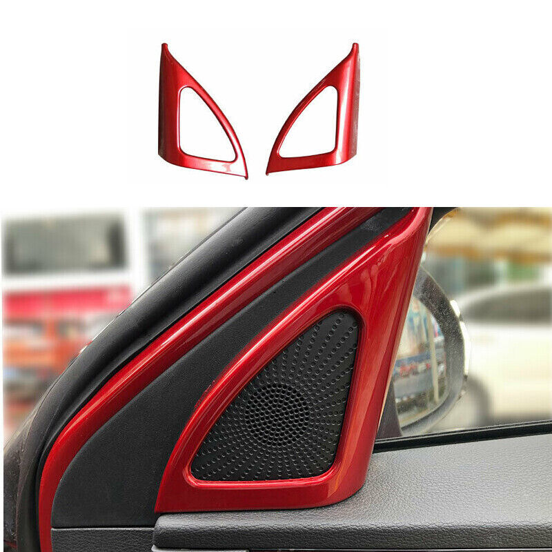 ABS RED Car A-Pillar Speaker Frame Cover Trim 2P Fit for Kia Forte/K3 2019-2023