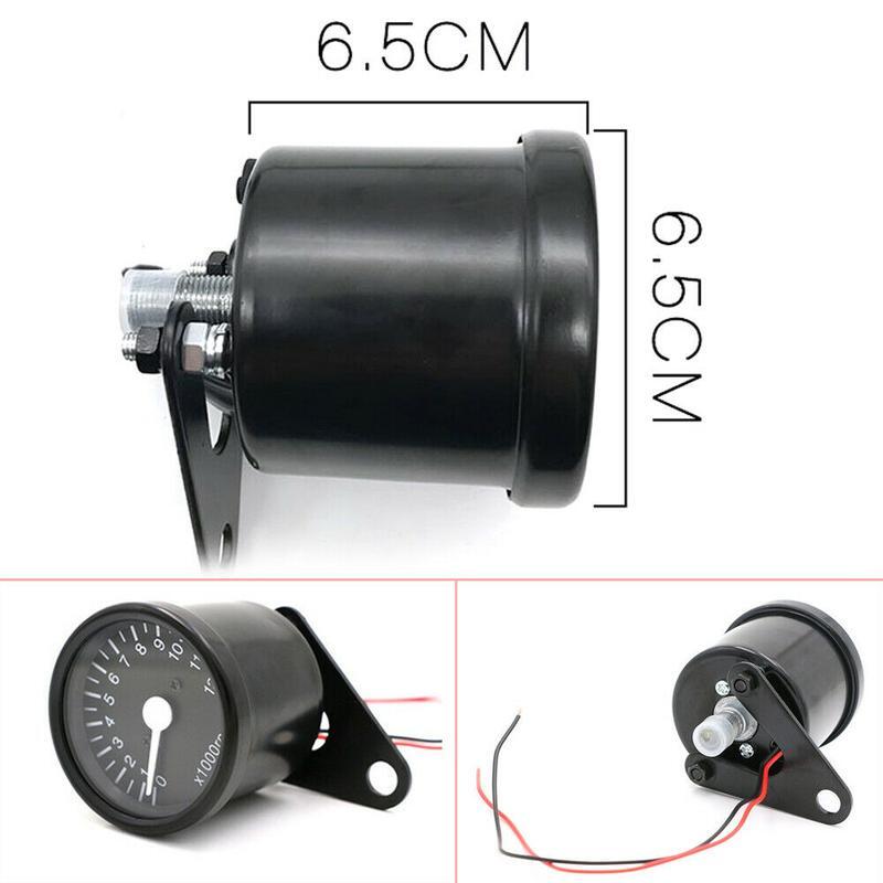 2.5-inch 12000RPM Motorcycle Tachometer Instrument Panel Motorcycle 12V Universal White LED n