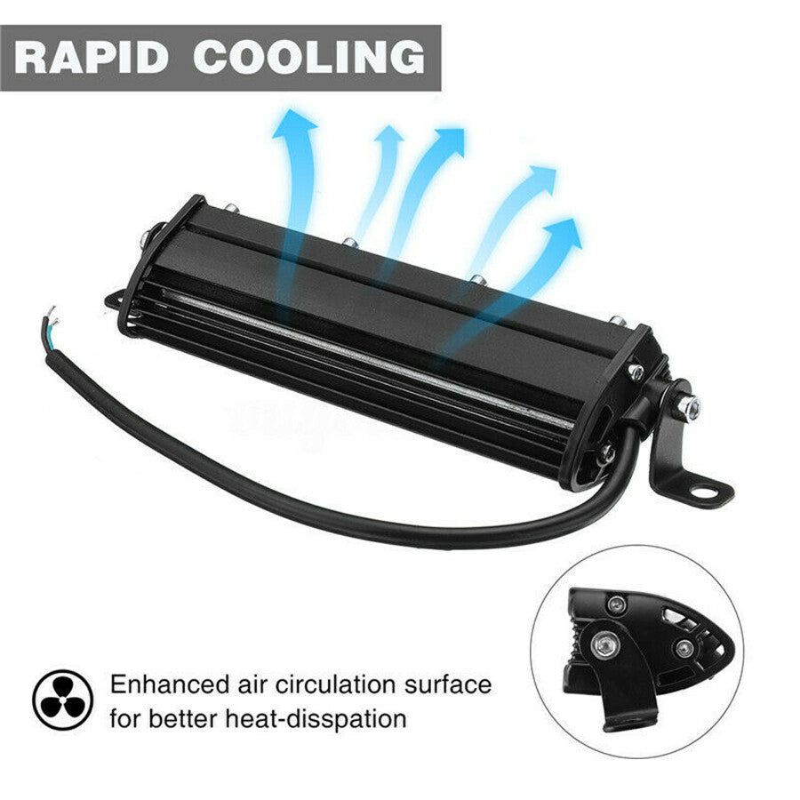 7in Car Truck LED Work Light Bar Lamp Spot/Flood Beam Combo Waterproof 6000K 90W Q