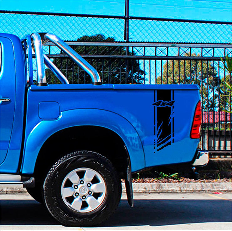 4X4 Truck Rear Car Bed Stripes Vinyl Decal Graphics Racing Decoration DIY Black