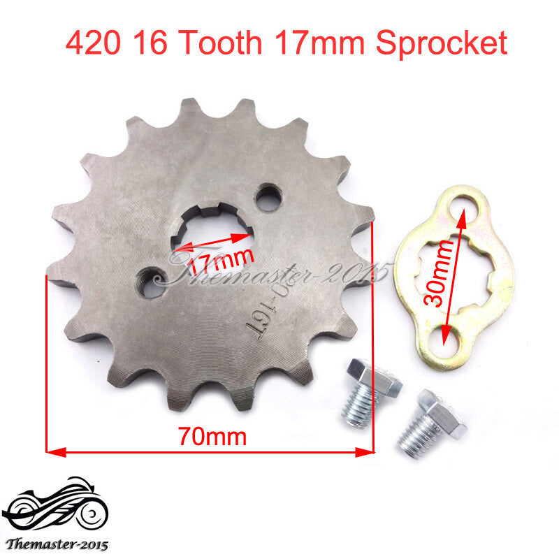 420 16 T Tooth 17mm Front Engine Sprocket For SSR ATV Quad Dirt Pit Bike Buggy Q