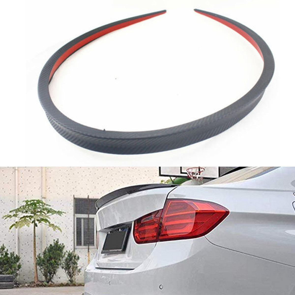 Car Rear Boot Trunk Spoiler Lip Extension Wing 120cm 47in DIY Flexible Accessory Q
