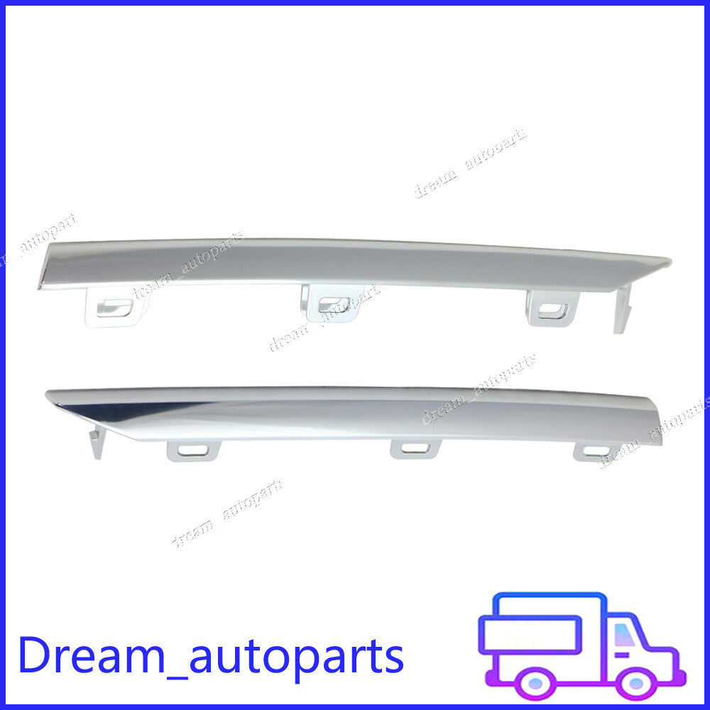 2 Front LHRH Bumper Fog Lamp Grille Molding Chrome Fits 2013-2014 for Cadillac ATS