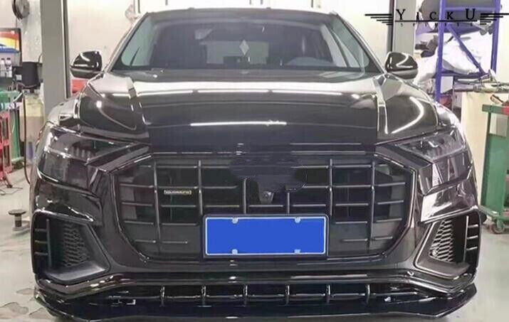 Carbon Fiber Front Bumper Fog Lamp Frame Eyebrow Cover for Audi Q8 SQ8 19-23 B n