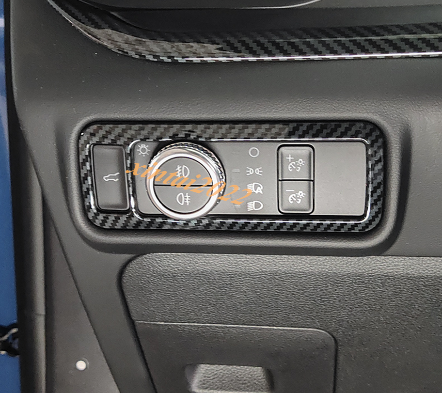 for ford  Explorer 2020 2021 ABS Carbon Fiber Headlight Switch Button Cover Trim