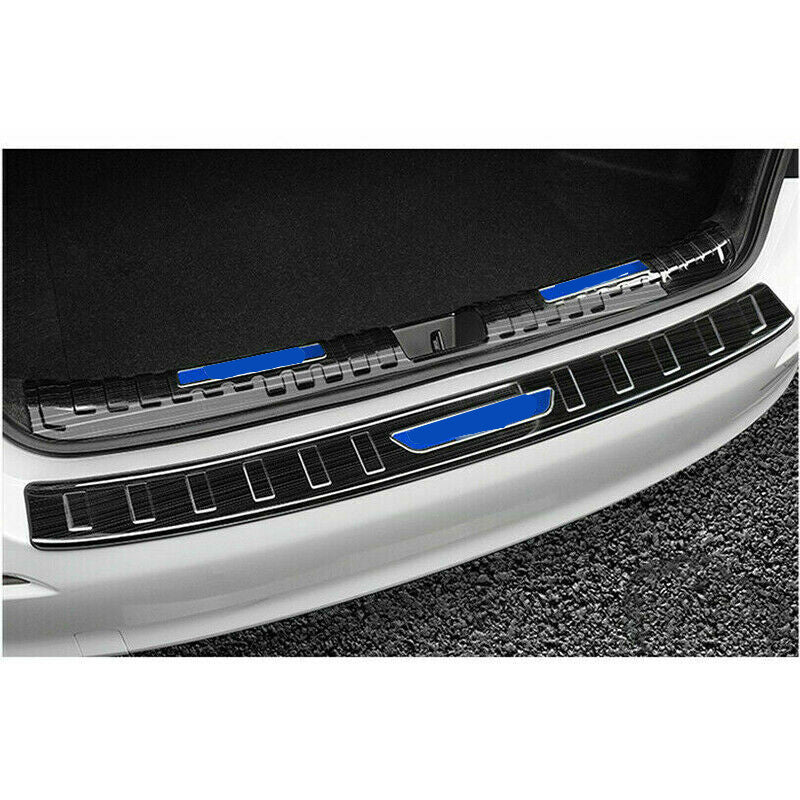2for Honda for Civic 2022-2023 Black Steel Rear Bumper Guard Sill Plate Cover Trims