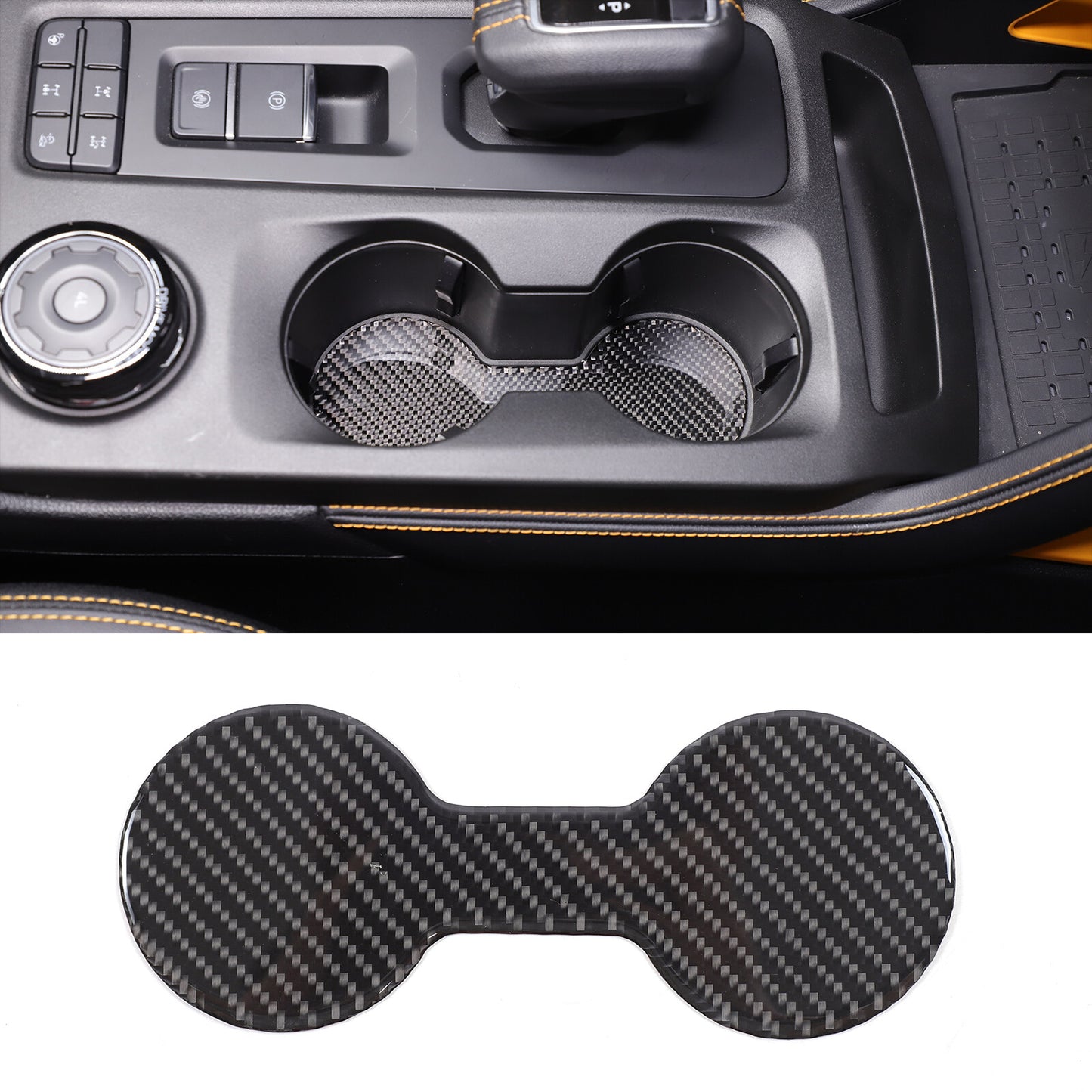 Carbon fiber center cup holder decorative sticker for Ranger 2023-24- n