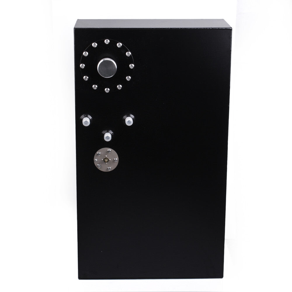 Black Race Fuel Cell Gas Tank+Cap  Level Sender Polished Aluminum Q