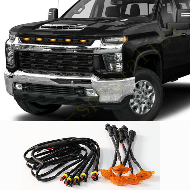 5x for Chevrolet Silverado 3500 HD 2020-2021 Front Grille LED Light Style Q