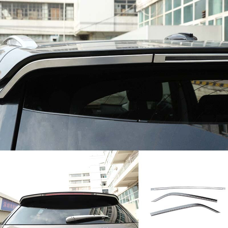 Matt Silver Brake Light Strip 2015-2019 For LR Discovery Sport Rear Spoiler Wing